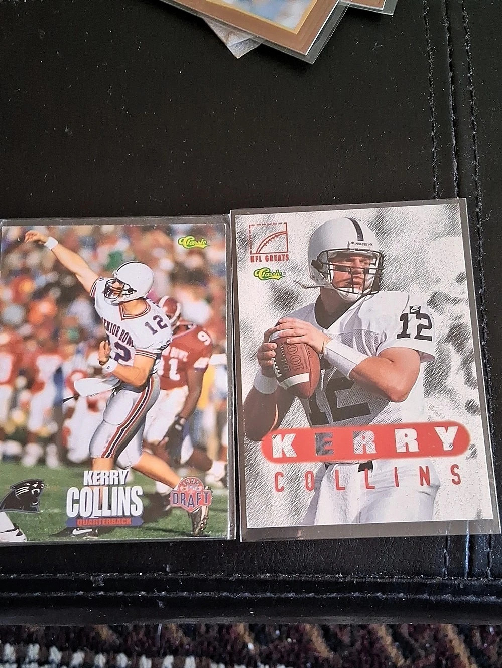 Fleer Kerry Collins 1995 Fleer Ultra football trading cards 2-Card Football